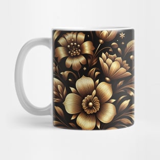 Gold Floral Illustration Mug